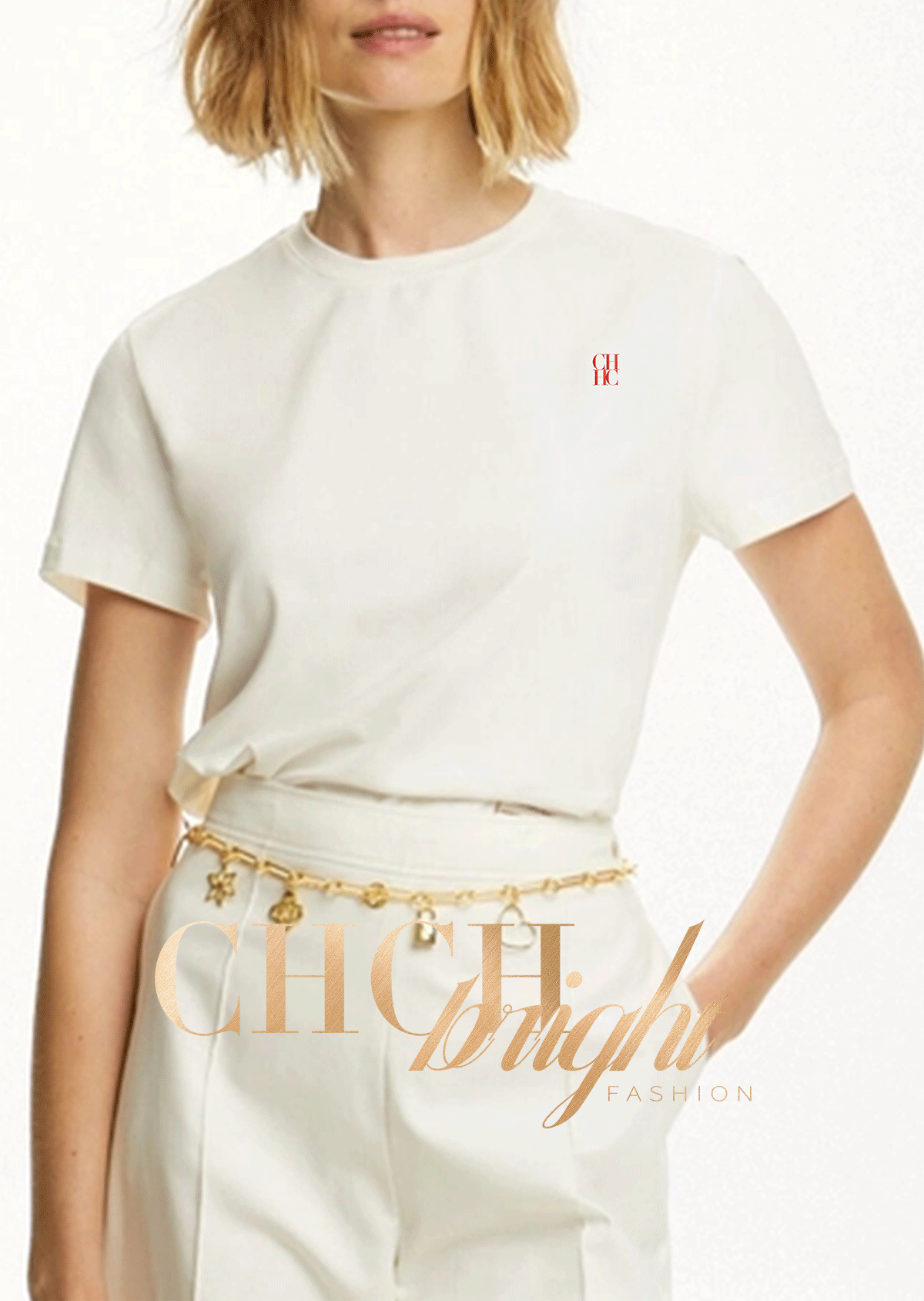 CHCH Women T-Shirts Short Sleeved Tees Casual New White Tops Women's Tee Embroidery Fashion Ladies Cotton Shirts Women Tees Tops