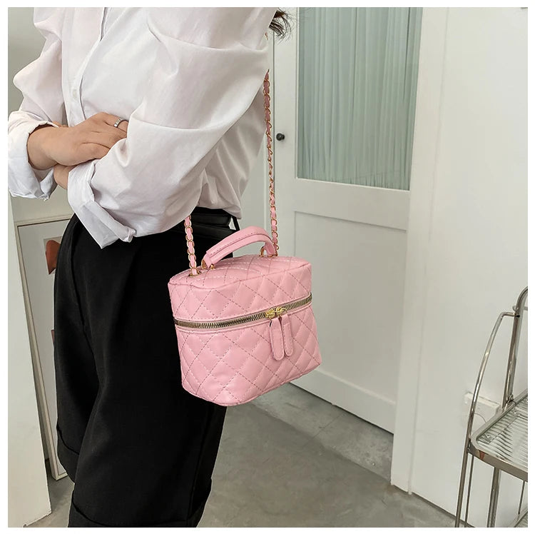 Trendy  Buet Handbag Women's Crossbody Versatile High-End Feel PU Leather Soft Surface Zipper Closure Casual Sle