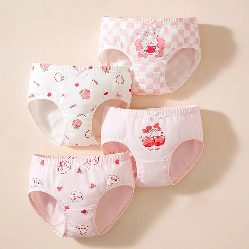 4Pcs/Lot Childen Girls Underwear Cartoon Cute Panties For Girl Cotton Toddlers Kids Breathable 1-14 Years Girls Briefs