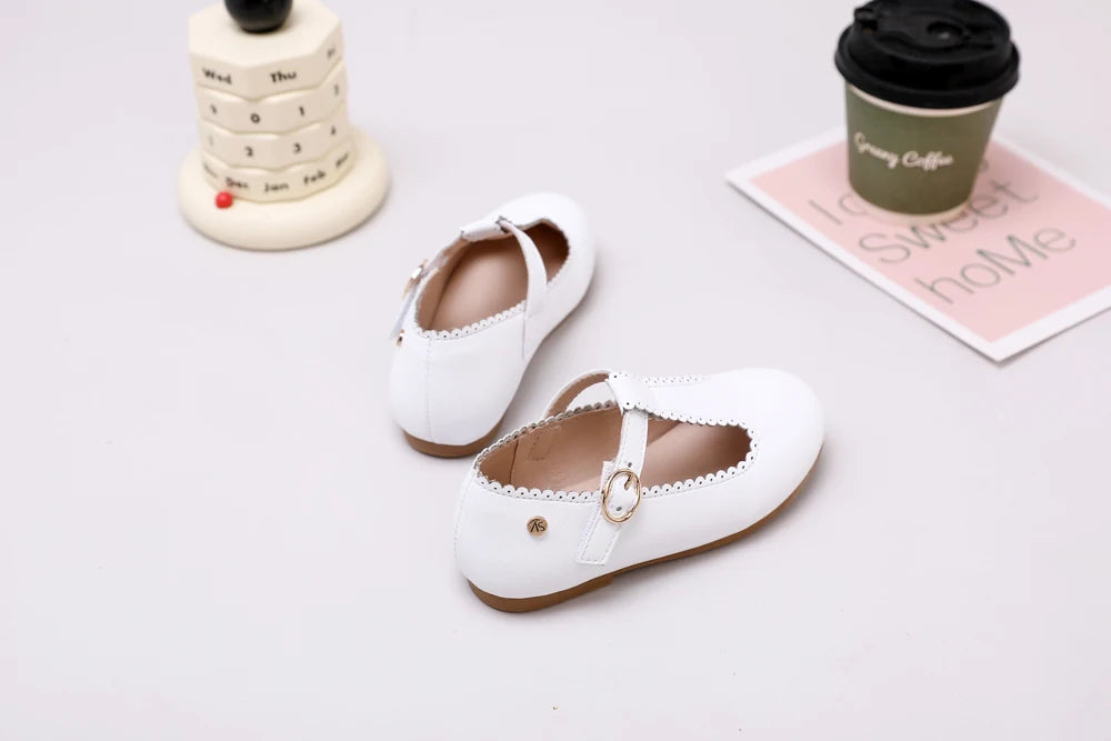 AS New Kids Shoes Children Beige Shoes Baby Boys Leather Shoes Toddler Princess Flats Girls Oxford Fashion Platform Mary Jane
