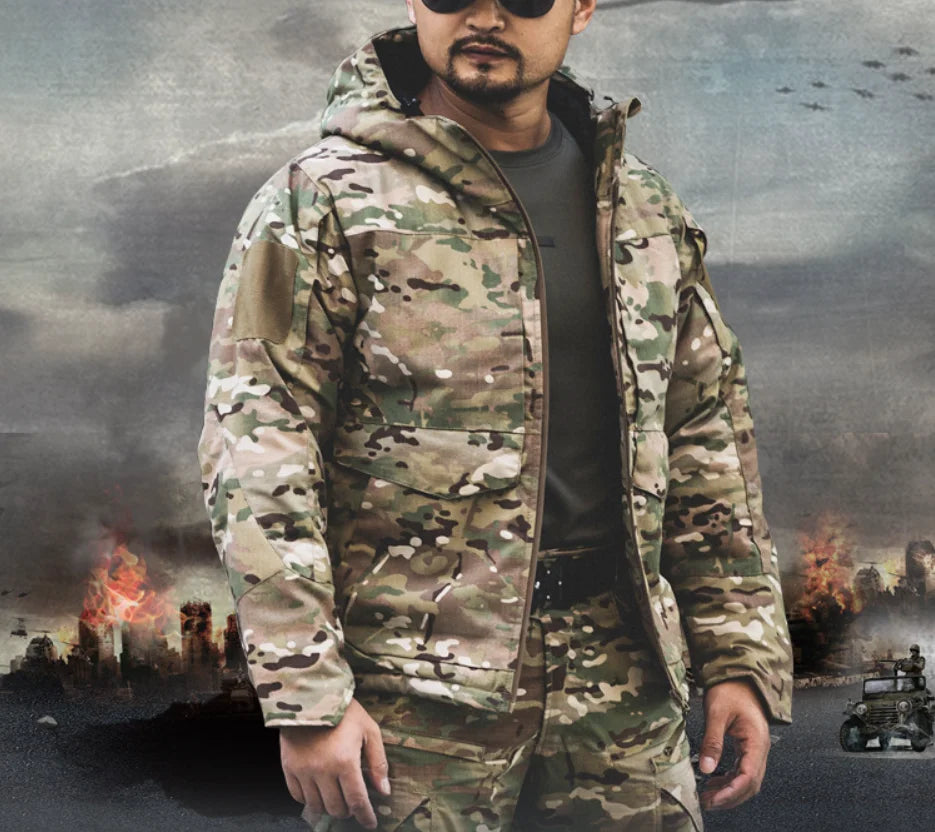 Winter Parkas Men Tactical Jackets Heating Militarmy Jacket Keep Warm Hooded Coats Windbreaker Multicam Thermal Camo Clothing