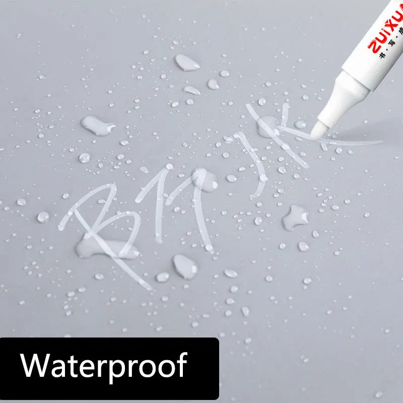 White Marker Pens set Oily Waterproof White Gel Pen DIY Graffiti Sketching Marker Stationery Writing School Supplies brush