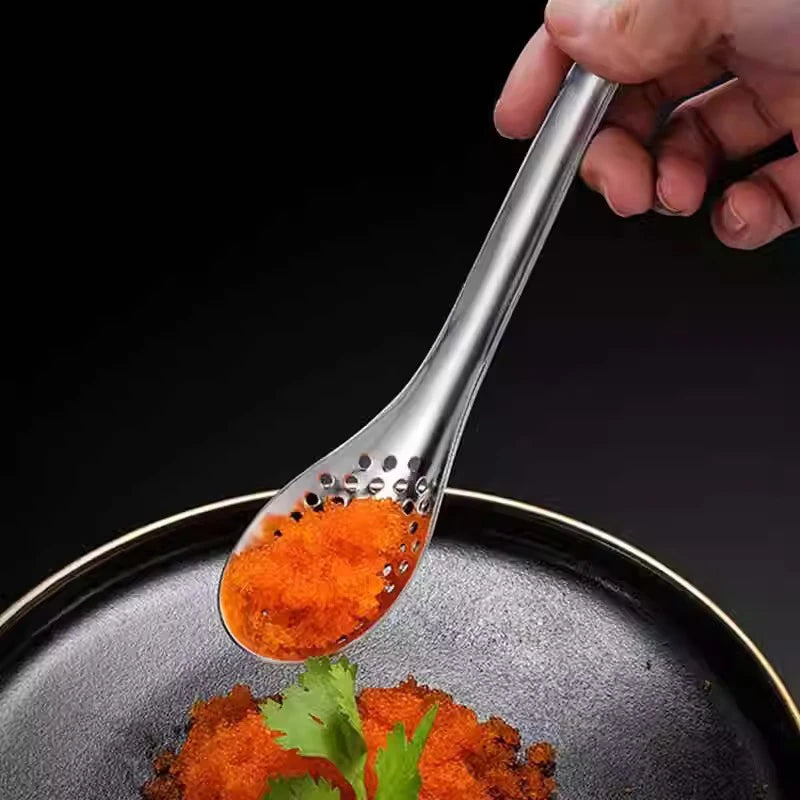 1PCS Stainless Steel Kitchen Spoon With Holes Cuisine Caviar Builder Roe Sauce Strainer Spoon Durable Kitchen Cooking Gadgets