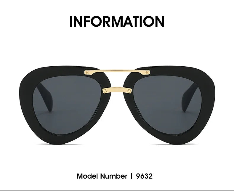 New Trend Sunglasses Women Men Pilot Design Retro Casual Black Unisex Fashion Travel Vintage Sun Glasses For Female UV400