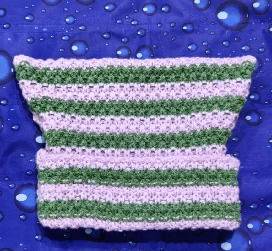 New Japanese Streetwear Harajuku Beanie Little Devil Striped Knitted Hat Women Girls Autumn Winter Cute Cat Ears Cap