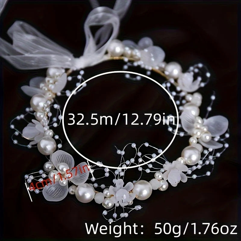 Bridal Flower Headband Crown Tiara For Women Bride Party Wedding Bridal Hair Accessories Jewelry Band Headband Tiara