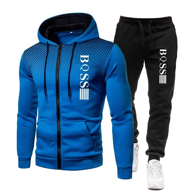 The new men's tracksuit 2025 features hats and sweatpants, fitness wear, and casual and entertainment trendsetters