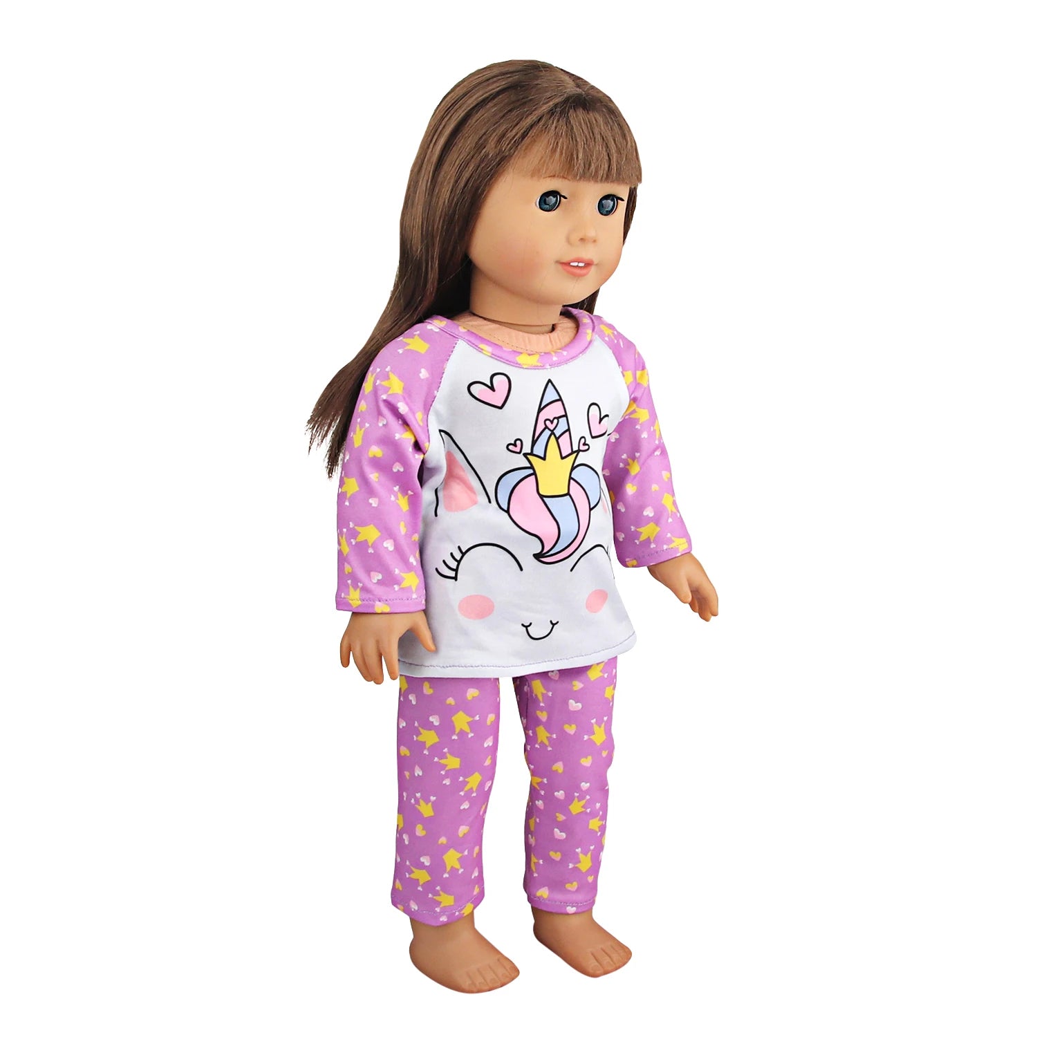 Doll Clothes Pajamas  For 43cm Baby New Born&American 18 Inch Girl Doll Unicorn Shark Cartoon Clothes Suit For Generation Doll