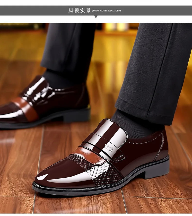 Luxury Mens Leather Shoes Retro Carved Lace-up Brogue Oxford Wedding Men Dress Shoes Male Formal Business Gentleman Office Shoes