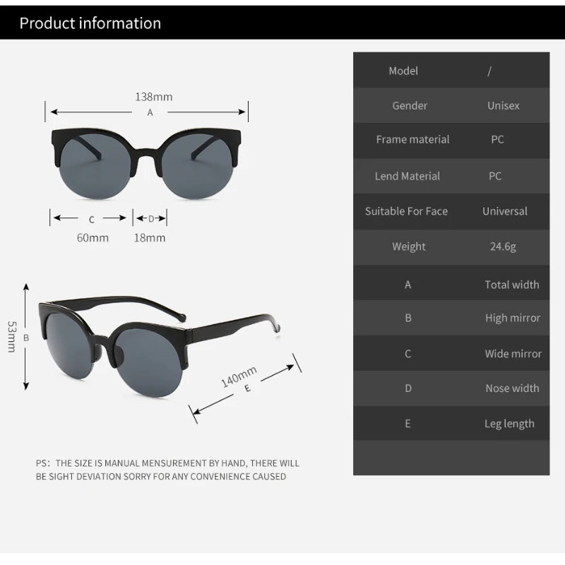 Cat Eye Women Sunglasses Oversized Sun Glasses Cat Eye Vintage Lens Mirror Female Eyewear Goggles for Women UV400 Gafas De Sol