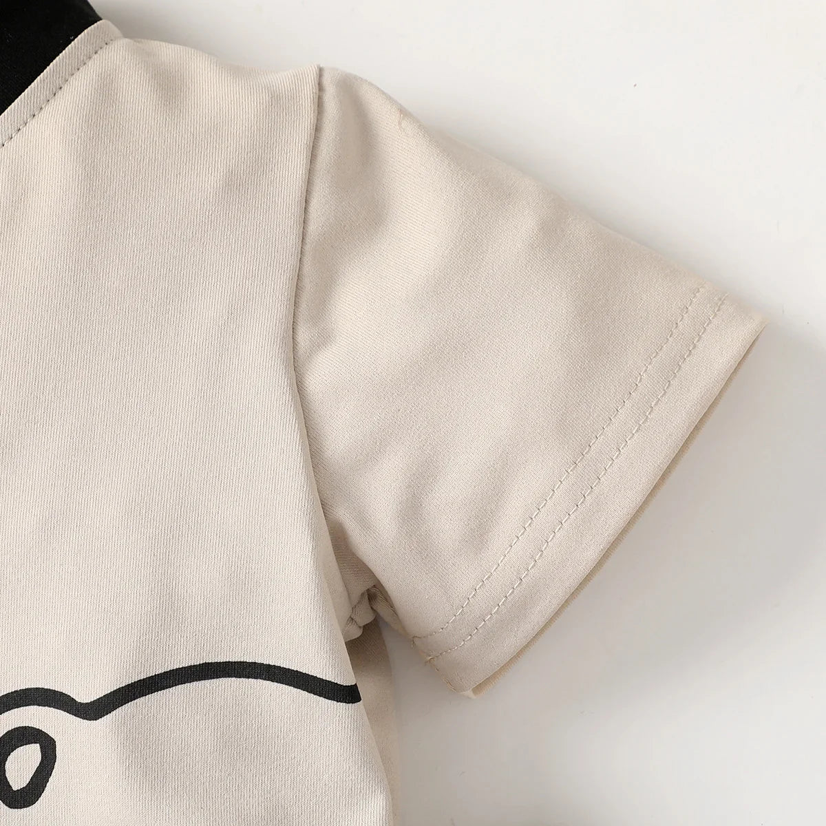 2PCS Child Boy Clothes Set Bear Print Button Style Short Sleeve Top+Shorts Fashiona Birthday Party Outfit For Kid Boy 1-6 Years