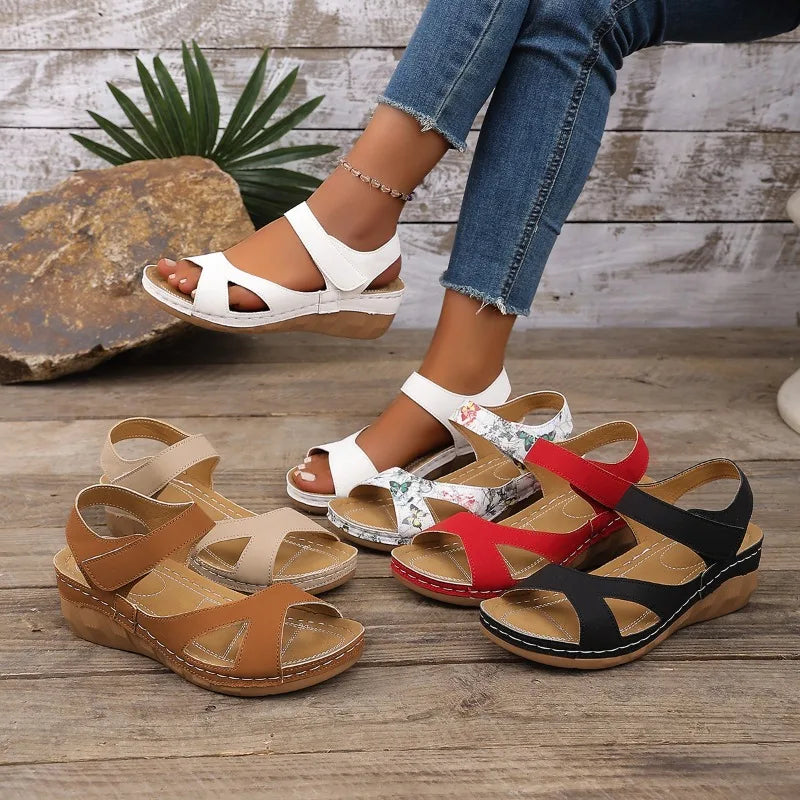 Women's Sandals 2026 Summer Sandals Women Heels Sandalias De Mujer Casual Wedges Footwear Summer Shoes Woman Soft Heeled Sandals