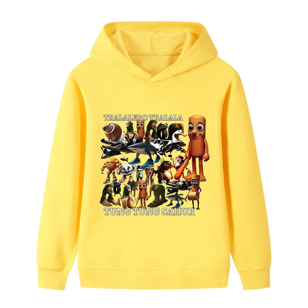 New Children's Italian Animal Cartoon Fun Autumn Winter Daily Outdoor Fashion Cute Soft Comfort Warm Boys Girls Sportswear