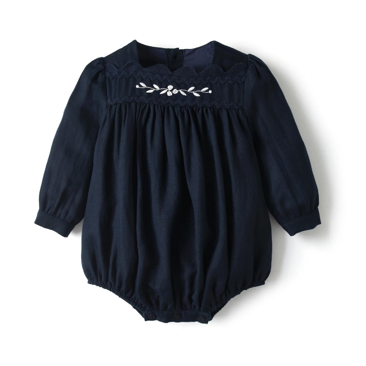 AS Great Quality Designer Shabbos Brother Sister Navy Cotton Linen Clothes with Embroidery Holiday Outfits