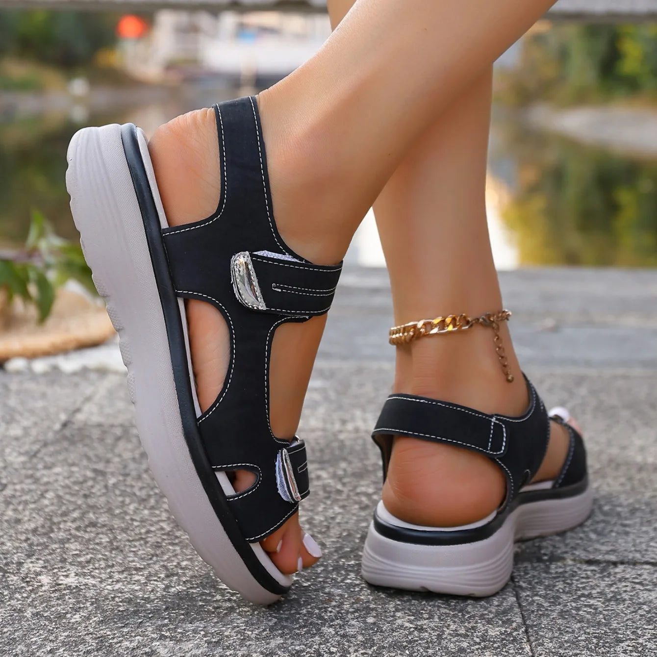 Summer Wedge Sandals for Women 2026 New Fashion Non Slip Beach Shoes Woman Lightweight Casual Platform Plus Size Sandals Women
