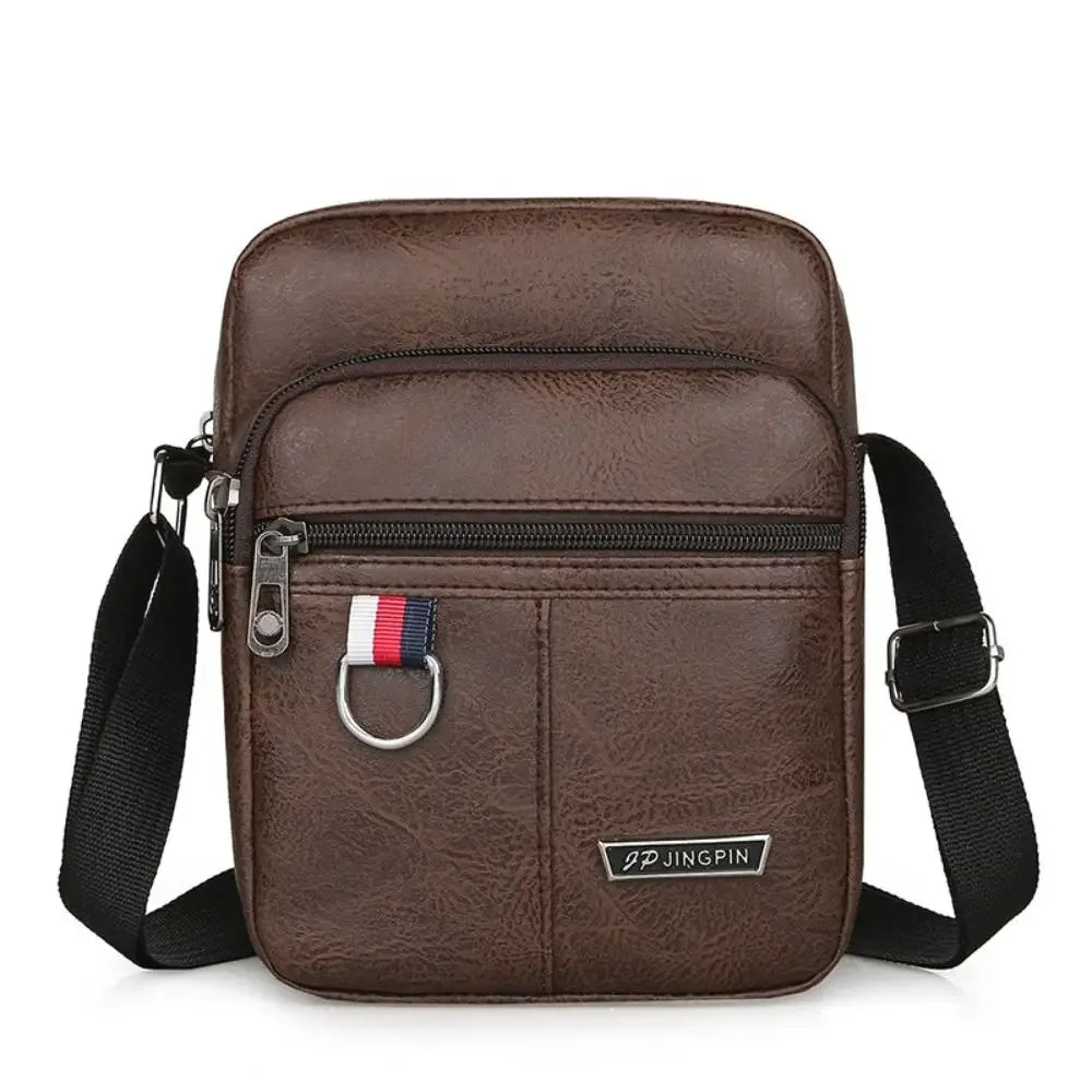 PU Leather Men's Bag Casual New Large Capacity Waterproof Handbag Brown Black Shoulder Messenger Bags Outdoor