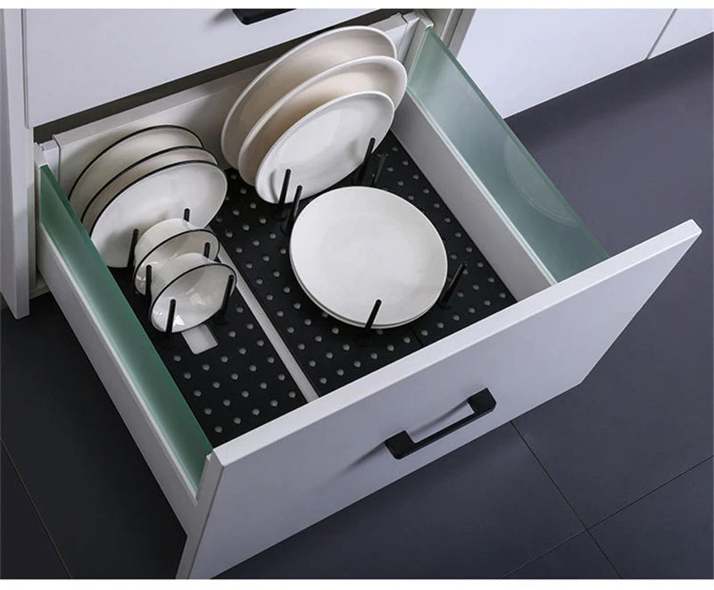 Kitchen Organizer Sink Drain Shelf Dish Drying Rack Telescopic Pan Bowl Stand Storage Drawer Adjustable Holder Home Accessories