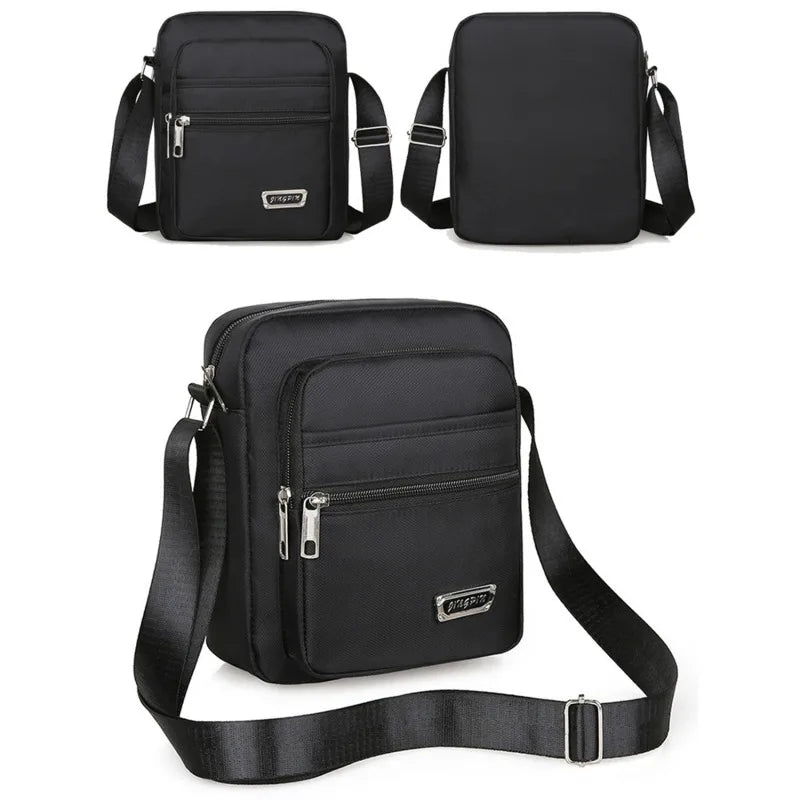 Men's Nylon Shoulder Bag Business Leisure Large Capacity Portable Handbag Multi Layer Waterproof Summer Male's Crossbody Bags