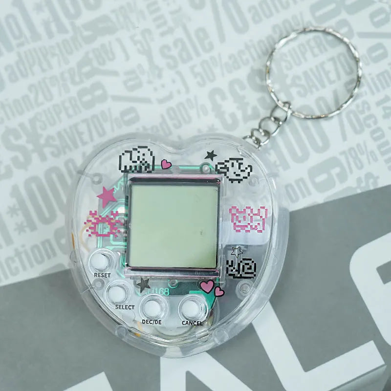 1PCS Transparent Electronic Pets Game Handheld Game Console Toy Virtual Cyber Digital Pet Pixel Funny Gift Play Toy