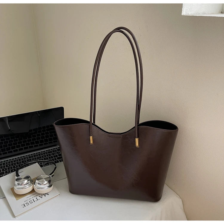 2025 Fashion Tote Bags for Women Versatile Commuting Women's Handbags PU Hasp Large Capacity Shoulder Bags High Quality