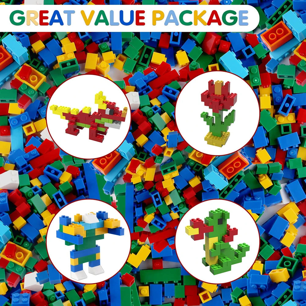 1000/500/300pcs Building Blocks City DIY Creative Building Blocks Compatible Building Blocks Large Base Plate Educational Child