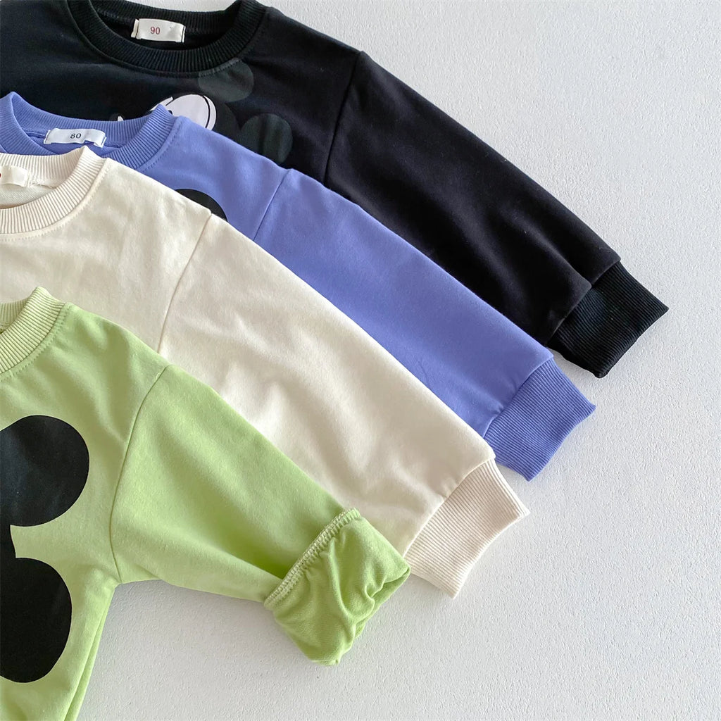 Cartoon Pattern Baby Girls And Boys Long Sleeve Suit Toddler Sweatshirts Outfits Spring Autumn Children's Clothes Tracksuits