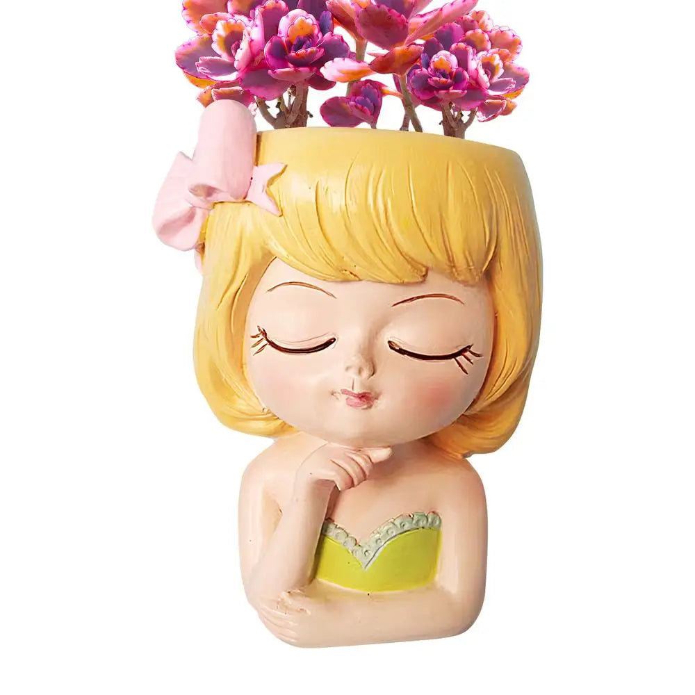 Flower Pots Face Planters Tabletop Decorative Decor Vase Statue Fairy Flowerpots For Cafe Kitchen Drawing Room Bedroom Office