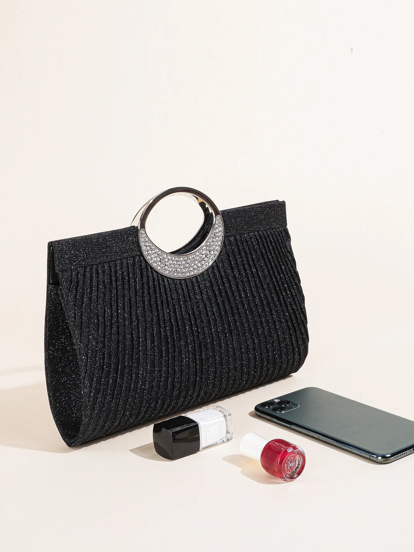 Women Crystal Oval  Handle Glitter Clutch Purses for Women Evening Bags Party Clutches Wedding Purses Cocktail Prom Handbags