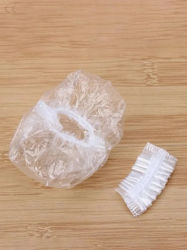 Disposable Hair Earmuff Dye Transparent Elastic Shower Hair Dye Protection Tool Shield Waterproof Earpack Plastic Wrap