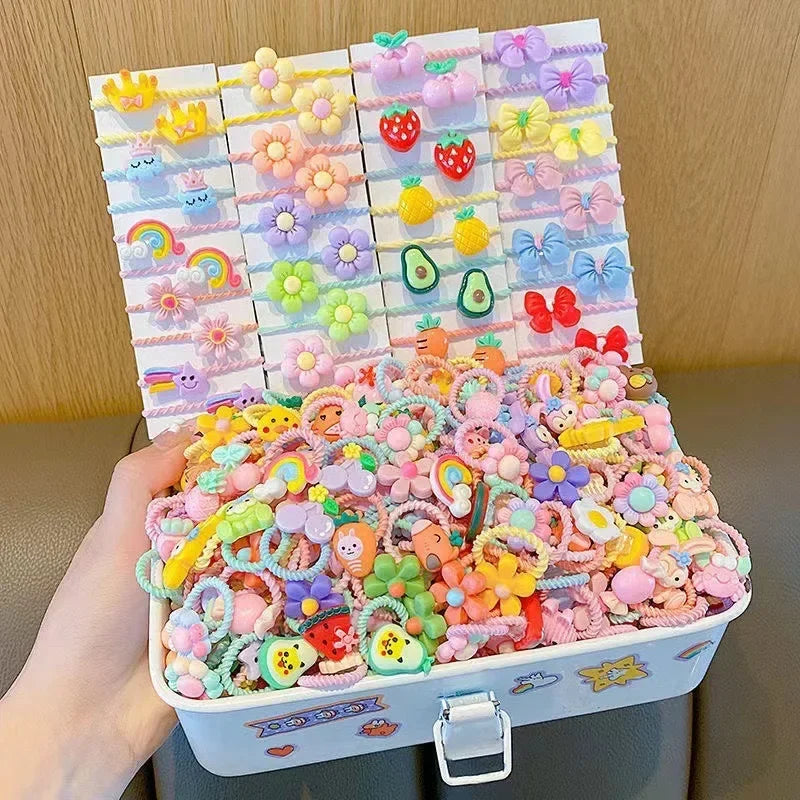 10pcs/Set Rubber Band for Children Cartoon Hair Band New High Elasticity Sweet Cute Baby Hair Rope Girls Hair Accessories