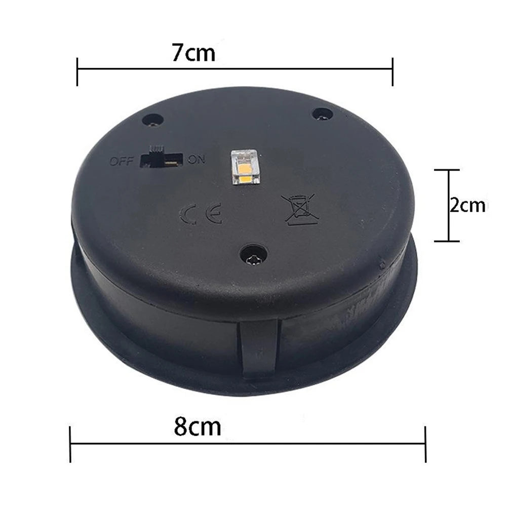 7cm Solar Lamp Base with LED Bulb LED Lamp Holder IP44 Waterproof Atmosphere Decorate Light Holder for Outdoor Camping Picnic