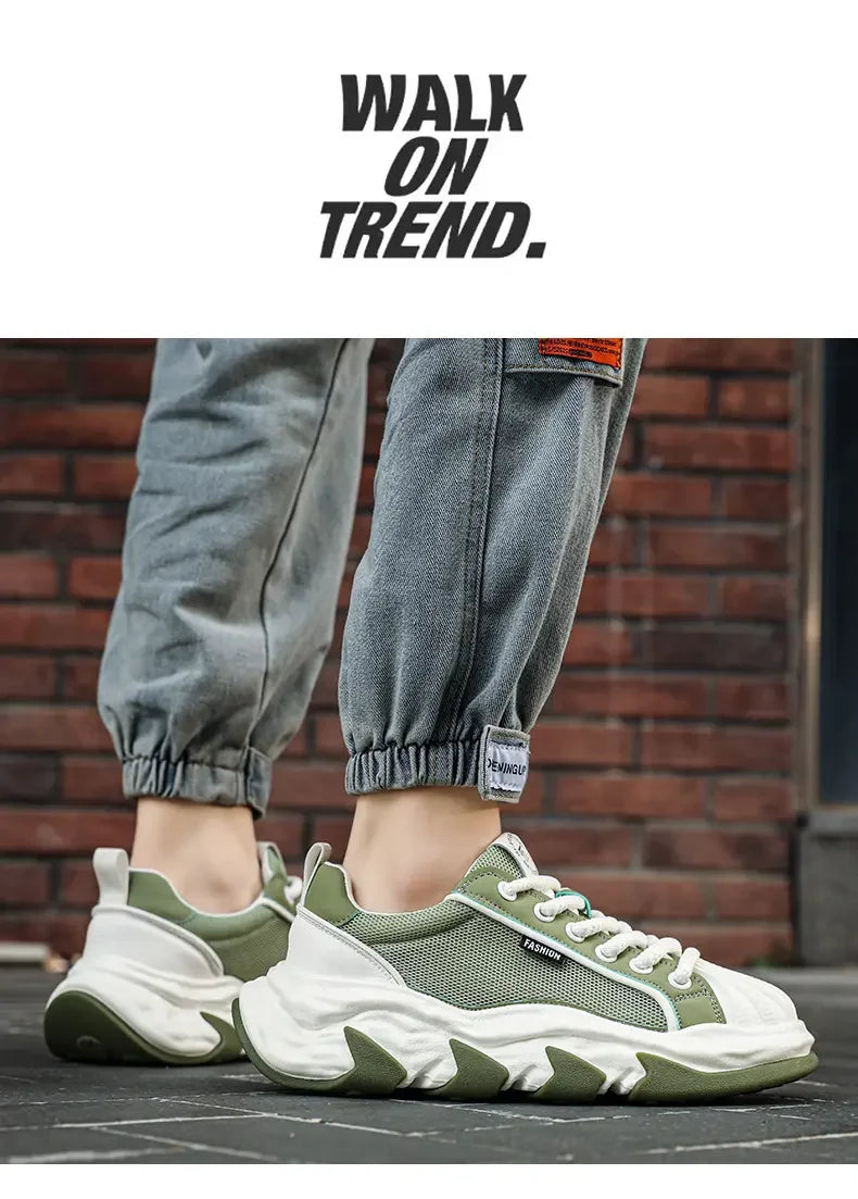 Designer Chunky Sneaker for Men Sneakers Breathable Running Shoes Fashion Casual Mesh Height Increased Platform Sport Shoes