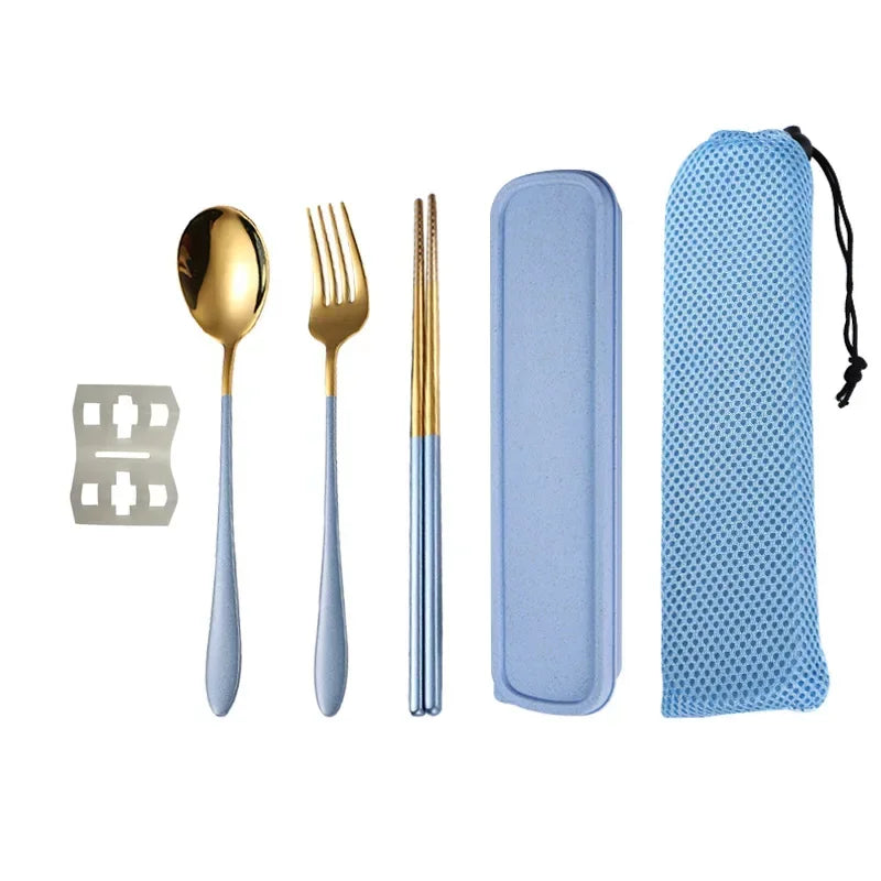 304 Spoon Set for Creative Portable Outdoor Tableware for Adult Students, Stainless Steel Cutlery Set