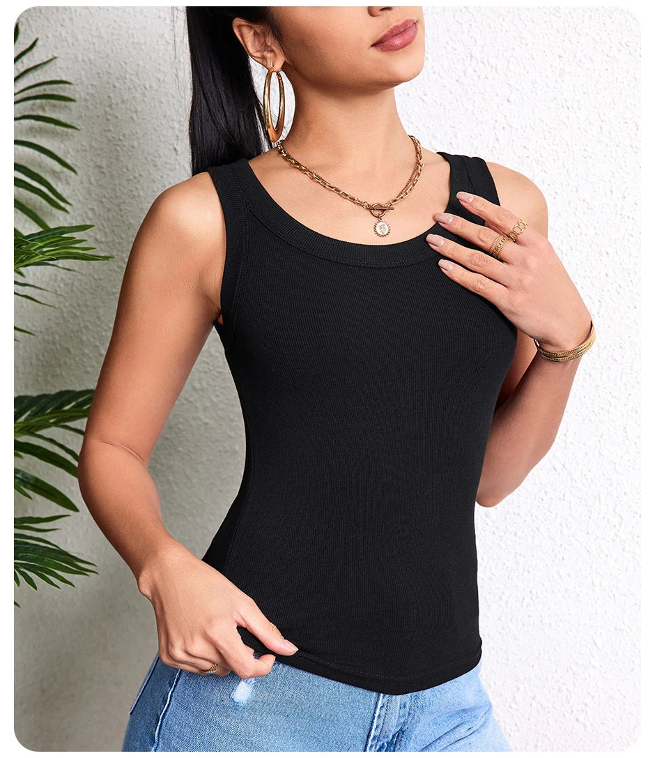1/3 Pieces Four Seasons Thin Ladies Solid Color Joker Camisole Young Women Plus Size Comfortable and Sexy T-shirt Shirt Casual