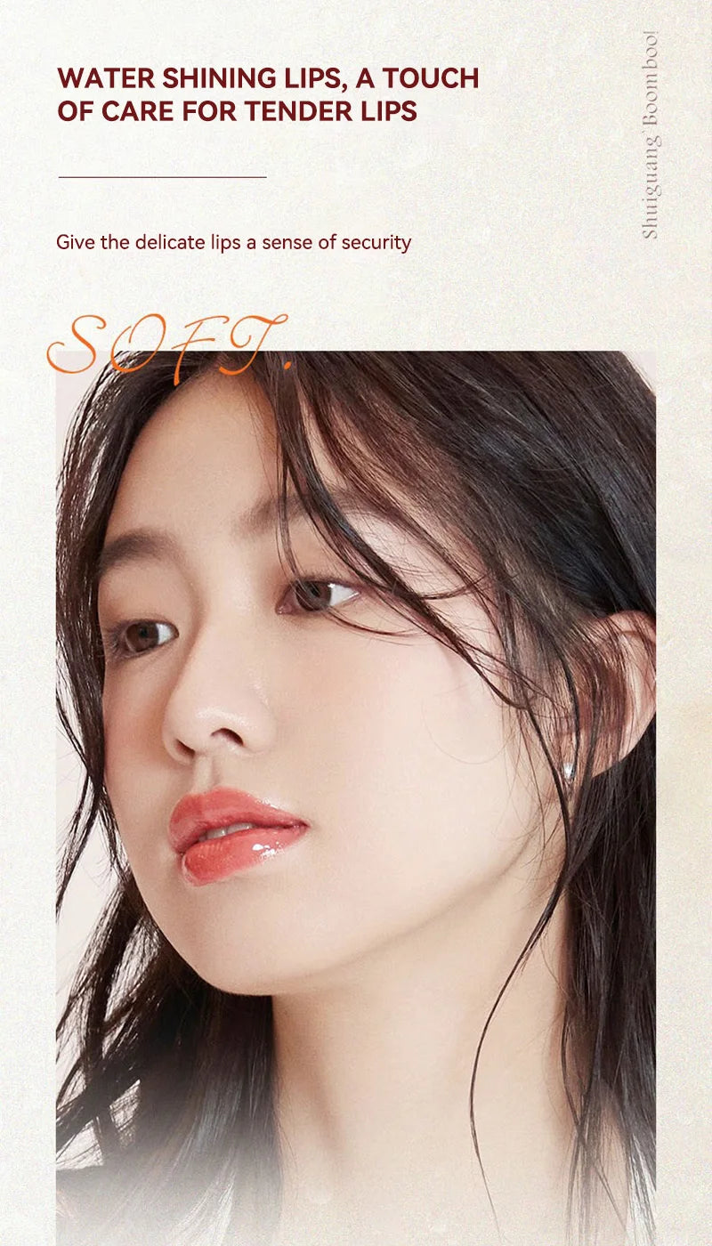 Peach Milk Honey Lip Oil Relieves Dry Moisturizing Lip Gloss Fades Lip Lines Water Light Lips Big Brush Head Cute