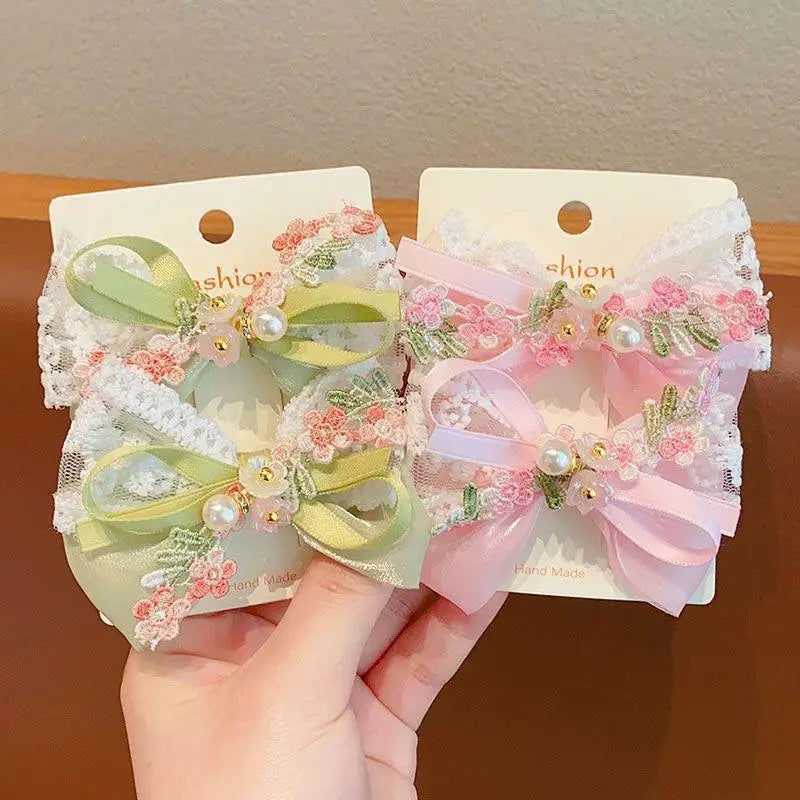 2Pcs/lot Baby Mini Hair Bows Hair Clips Cotton Soft Hairpin for Girl Cheer Bowknot Barrettes Children Headwear Hair Accessories