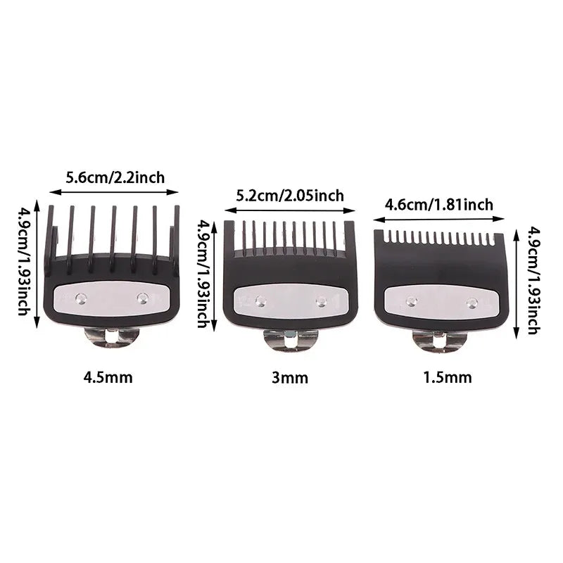 1Pcs Black Limit Comb Set Hair Clipper Guards Guide Combs Trimmer Styling Tools Attachment Compatible 1.5mm 3mm 4.5mm 1Pcs
