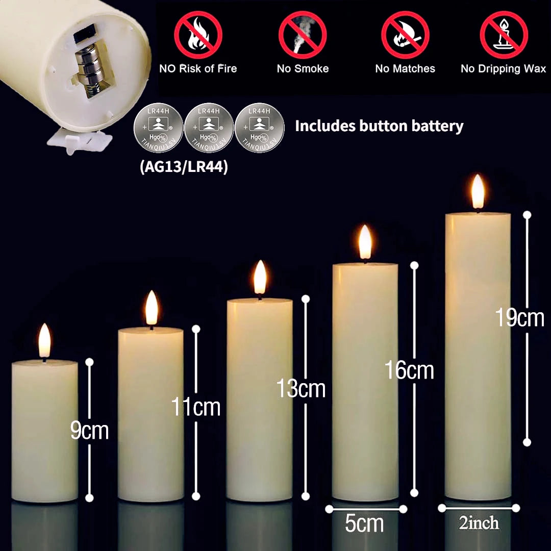 6-120PCS Led Candles Bulk Flickering Flameless Candles Battery Operated Fake Pillar Candle Wedding Birthday Party Decor Concert
