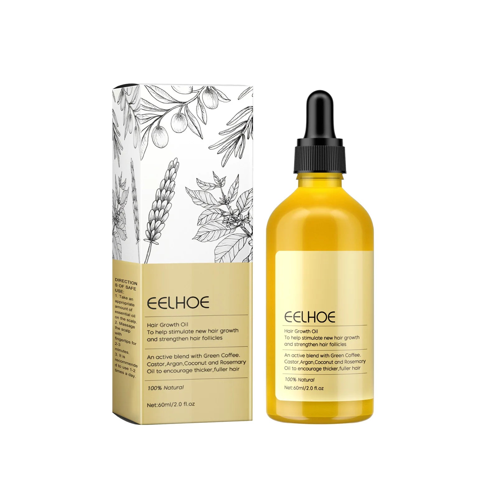 EELHOE Rosemary Oil Hair Growth Products Anti Hair Loss Treatment Volume Hair Thickener Strengthening Rosemary Essential Oil