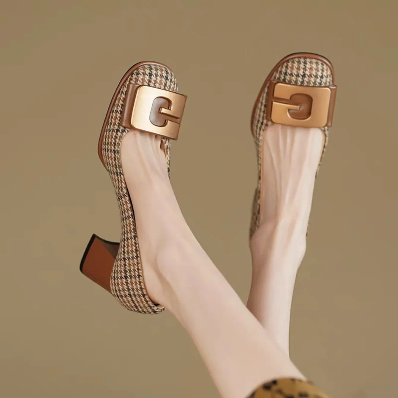 High Heels Women Shoes Summer Elegant Dress Shoes Designer Women Pumps Chunky Shallow Luxury Brand Party Woman Mary Jane Shoes