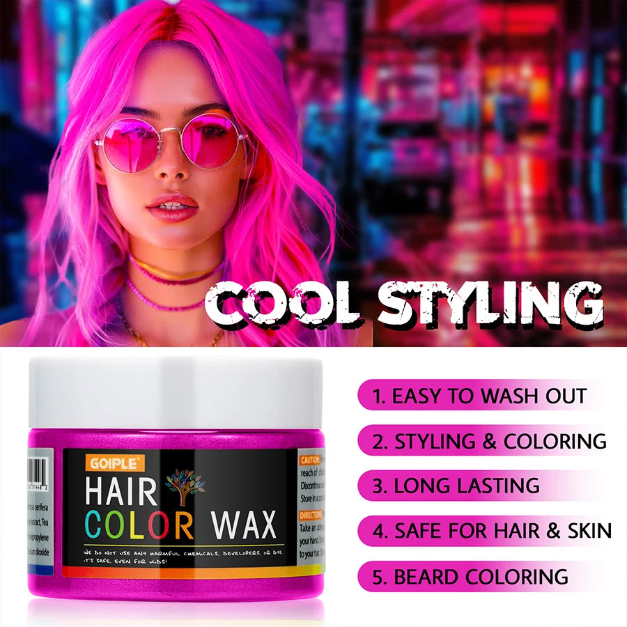 Valentine's Day DIY Hair Dyed Mud Hair Colour Wax Easy To Wash Coloring Cream One-time Hairs Beard and Eyebrows Colour Products