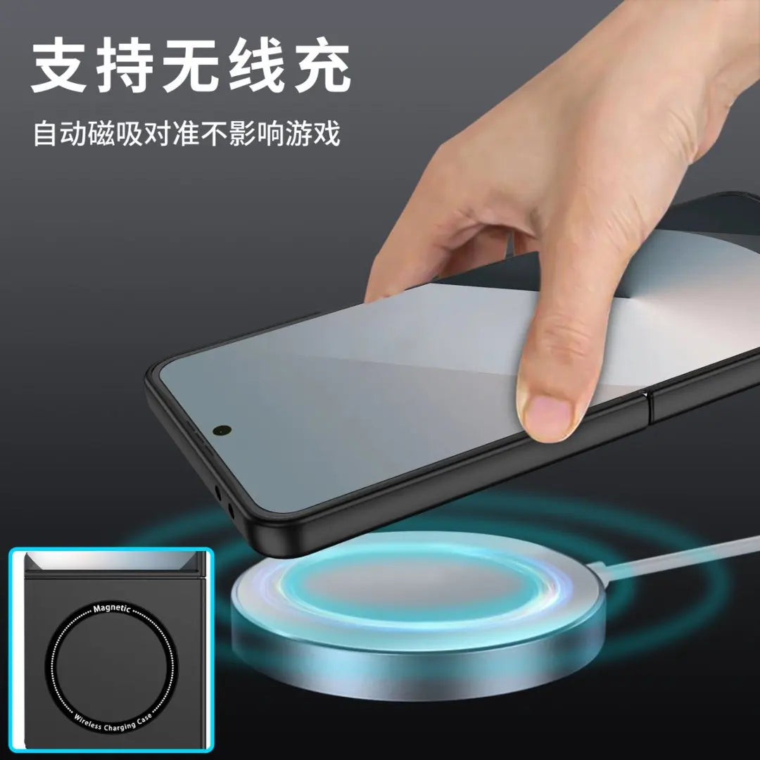 For Galaxy Z Flip7 Case Ultra Slim Wireless Charging Anti Shock Phone Cover Lightweight Flip 5/6 Solid Protecive Cover