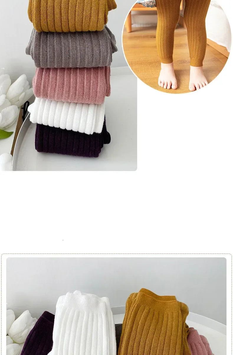 Spring Autumn Baby Pants Newborn Girls Leggings Soild Color Cotton Ribbed Pants Kids Children Leggings 0-6 Years for Girls Boys