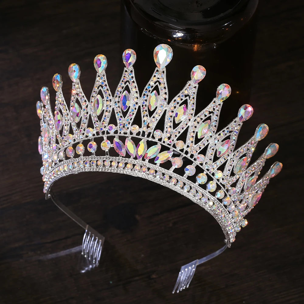 Tiara Crown for Women Girls, Wedding Tiara for Bride, Princess Hair Accessories for Birthday Prom Party Quinceanera