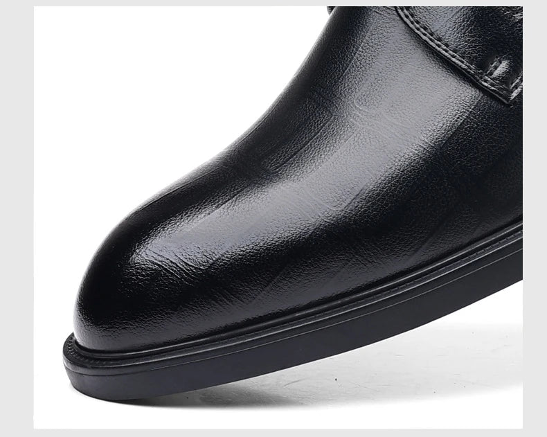 3 6 8cm Heel Men's Dress Shoes New Designer Cow Leather Increase Casual Spring Autumn Black Platform Wedding Shoes Male