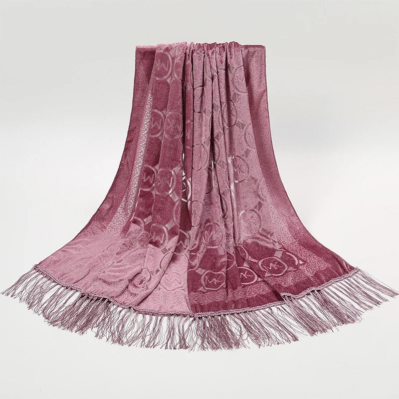 2025 NEW Fashion Women Cut Flowers Hollow Lace Gradient Flower Silk Scarf Spring Shawls and Wraps Towel Femme Beach Sjaals