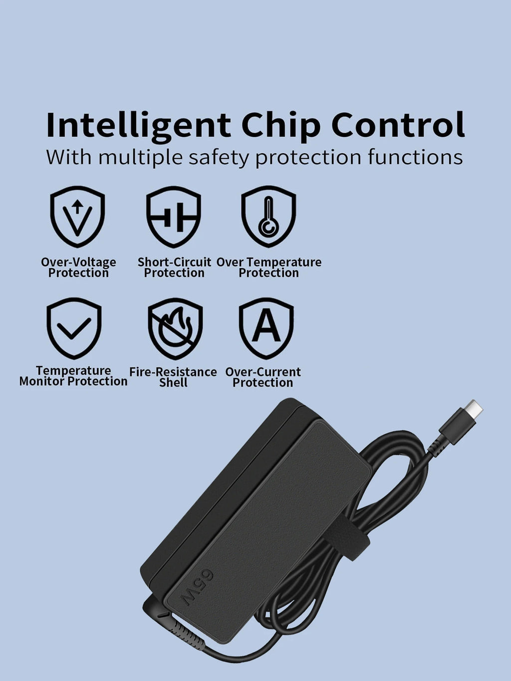 VIKEFON 65W USB C Laptop Charger Power Adapter for Lenovo ThinkPad,Hp,Chromebook,Yoga,Dell, ASUS,Acer Type C Fast Power Adapter