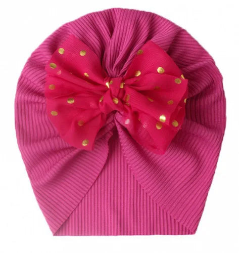 Cute Bow Baby Turban Hat Soft Elastic Kids Beanie Spring Summer Breathable Solid Color Baby Girl Bonnet Hats for Newborn Infant