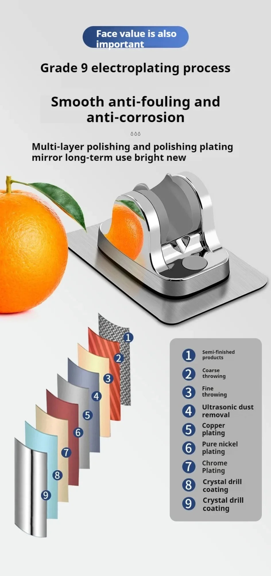 Universal Showerhead Holder Bracket Wall Mounted Punch Free Household Adjustable Shower Self Adhesive Bathroom Accessories