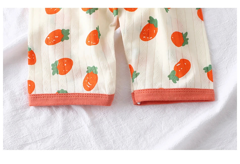 Spring Winter Kids Long Sleeve and Pants Pajamas Set Soft Breathable Baby Sleepwear Cartoon Bear AC Room Wear Boys Girls Clothes